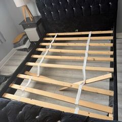 Luxury Black Velvet Tufted Bed Frame