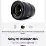 20mm f1.8 sony G e mount fe mint Image 4