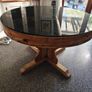 Kitchen Table Round, 4ft/121cm Glass Top Removable. Image 5