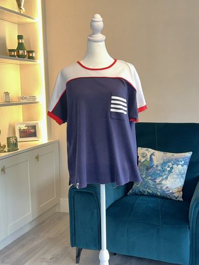 Ladies Navy, White & Red Tee Shirt from West Quay Carrig Donn