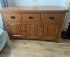 Solid Oak 3-Door Sideboard