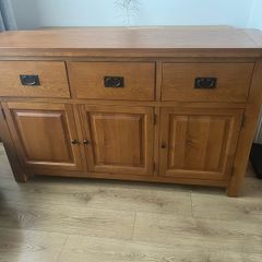 Solid Oak 3-Door Sideboard