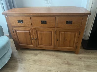 Solid Oak 3-Door Sideboard