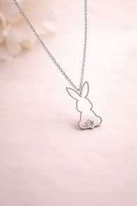 Bunny Outline Necklace - Free Post