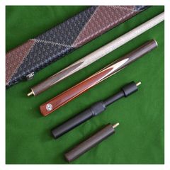 Handmade 3/4 Snooker Cue 4 PIECE Set with Luxury Case and Telescopic Extension