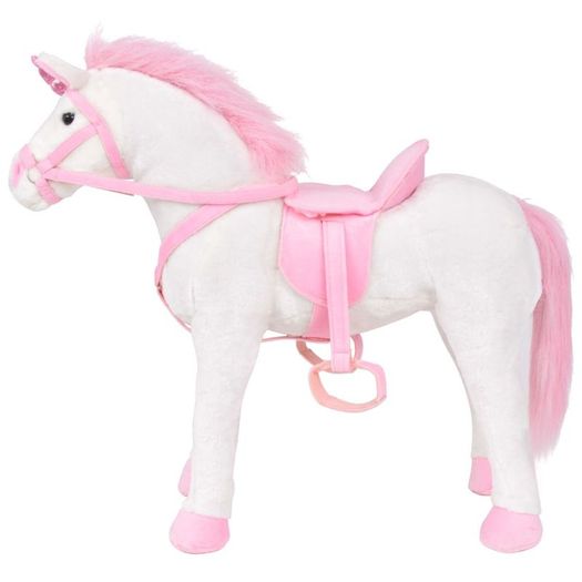 Standing Plush Toy Unicorn White and Pink XXL