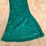 Long halter neck slim emerald green gown Image 7