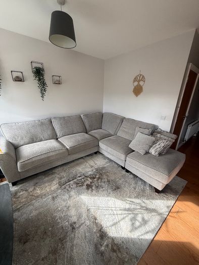 Large Corner Sofa with Footstool
