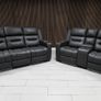 Titan Plus Dark Grey Leather Recliner Sofa Image 6