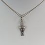 Sterling silver angel pendant with moonstone and box chain Image 2