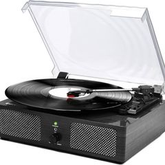 NEW SALE | Record Player Turntable with Built-in Speakers and USB Belt-Driven Vintage Phonograph Record Player 3 Speed for Entertainment and Home Decoration