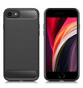 Shockproof Case For Apple iPhone SE 2022, SE 2020 Carbon Fibre Effect Back Cover
