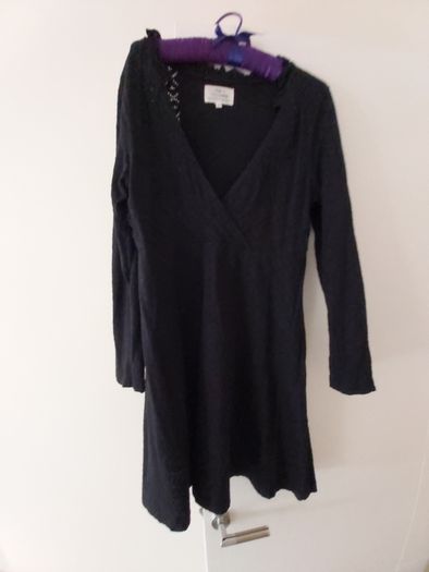 Avoca Anthology Black Cotton Dress Sz 12-14