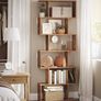 6-Tier Bookcase, 24 x 70 x 191.6 cm, Room Divider, Cube Display Shelf, Freestanding Storage Shelf, Modern Style, for Living room, Bedroom, Office, Rustic Brown Image 4
