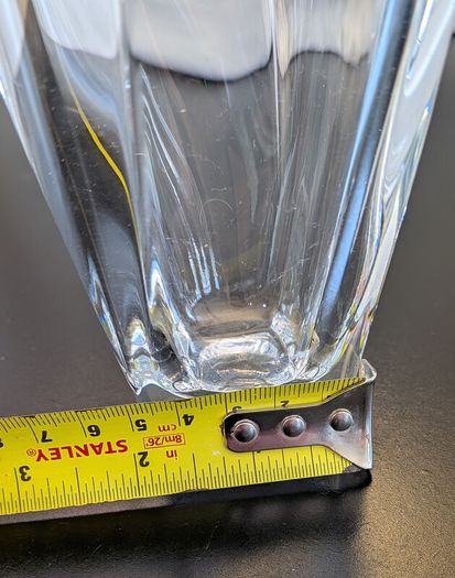 Vintage Clear Glass Tulip Petal Vase Sculptural Flower Vase 25cm