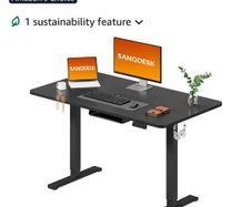 Height Adjustable Table, Chair and Desktop screen