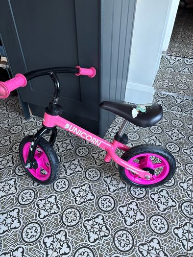 Unicorn Balance Bike Pink 10 inch