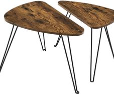Coffee Table, Set of 2 Side Tables for Living or Dining Room, Bedroom, Industrial Design Vintage