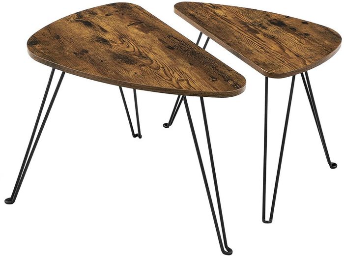 Coffee Table, Set of 2 Side Tables for Living or Dining Room, Bedroom, Industrial Design Vintage