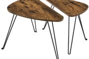 Coffee Table, Set of 2 Side Tables for Living or Dining Room, Bedroom, Industrial Design Vintage