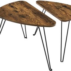 Coffee Table, Set of 2 Side Tables for Living or Dining Room, Bedroom, Industrial Design Vintage