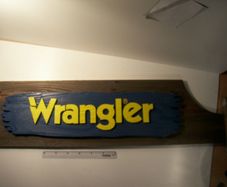 Genuine Wrangler Shop Advertisement Wooden Sign
