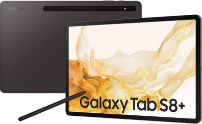 Samsung Galaxy Tab S8+ 12.4 Inch, 128GB Internal Memory, 8GB RAM, Wi-Fi, Android Tablet including S Pen, Graphite  (Brand New)
