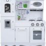 Children's Play Kitchen with Light and Sound Wooden Children's Play Kitchen with Water Dispenser in White Image 4