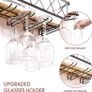 Wall Mounted Wine Rack,Metal & Wooden Wine Shelf With Glass Holder & Cork Storage,Champagne Bottle Holder,Hanging Rustic Wine Holder, Floating Wine Shelf For Kitchen, Home WK810228 Image 2