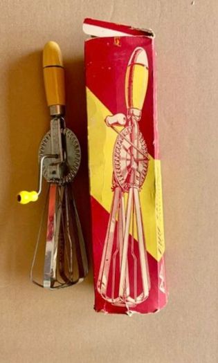 Vintage French Whisk Egg Beater with Original Box