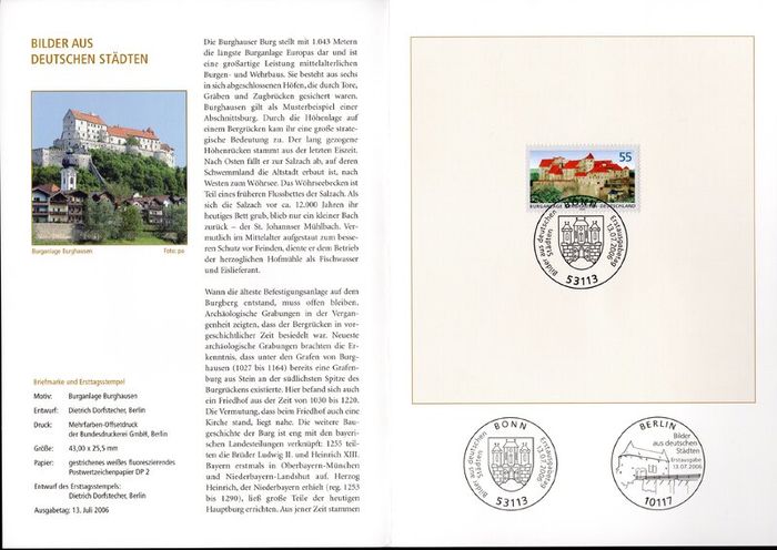 2006 Bundes Republic Deutschland (Germany) Federal Annual Stamp EFT Collection with 50 Images of contents