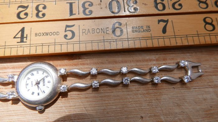 Vintage INDURO Watch for Women, Sterling Silver Bracelet Watch, Handmade 925 Sterling Silver Watch, Watch for Her Birthday Gift, Ladies Watch Japan Made (Works well, fresh battery)