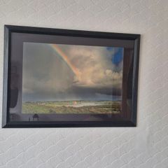 Chris O'Dell signed Framed print rainbow over kilcoe castle west cork