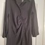 Dress/Black Asymmetric Button Down Ruched Shirt Dress .. Price Drop Image 5
