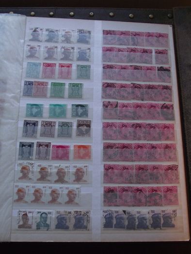 A big collection of Stamps from India, presented in the stock book