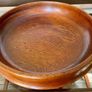Magnificent Vintage Wide Wooden Turned Shallow Fruit Salad Bowl 1950s 1960s Image 4