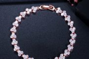 Crystal Rose Gold Wedding Bridal Bracelet