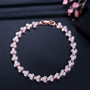 Crystal Rose Gold Wedding Bridal Bracelet