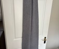 Zara long grey ribbed knit scarf