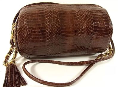 Beautiful Vintage Real Python Leather 2 way bag