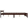 Bed Frame Dark Brown Solid Pine Wood 180x200 cm Image 4