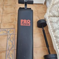 Incline sit up bench & Barbell