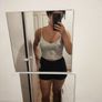 Stradivarius glitter silver top Party/ NYE/ Christmas party/ special events UK 8 Image 4