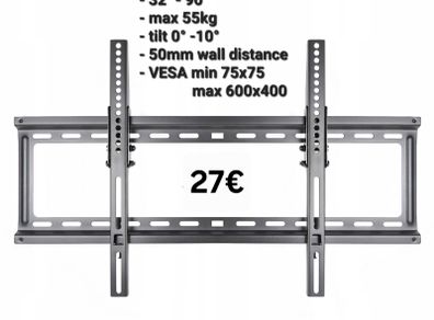 TV Wall Mount Bracket Tilt 32" - 90" TV