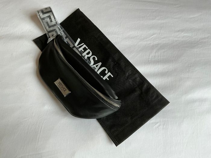 Authentic genuine Versace Black Waist Belt Bag bum bag Travel black