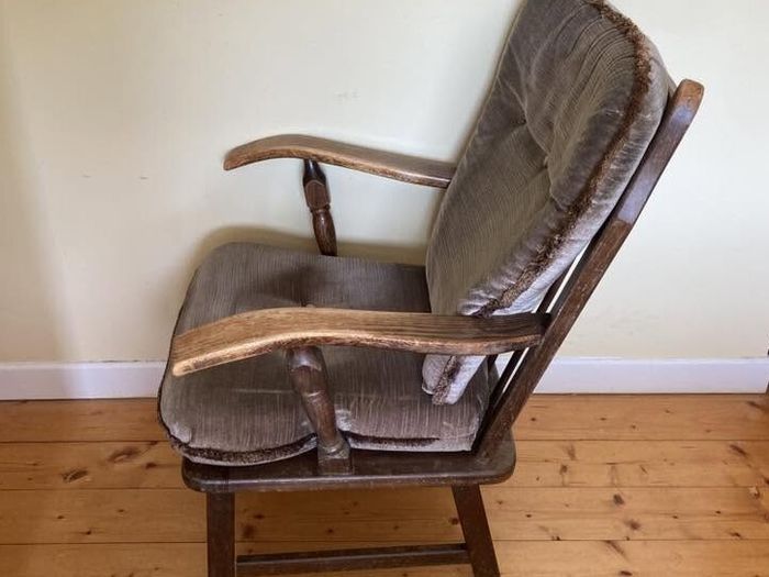 Classic Vintage Upholstered Armchair | Solid Wood Frame