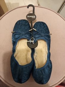 Dunnes stores satin slipperslined with fur