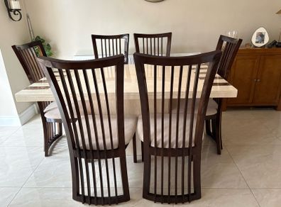 Marble Dining Table & 6 Chairs
