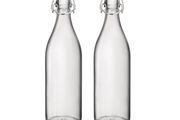 2 x Clear Bottle, 1 Litre