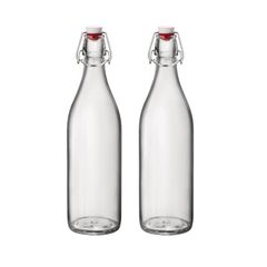 2 x Clear Bottle, 1 Litre